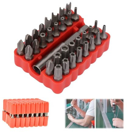 Kit de Puntas de Destornillador Huecas 33 en 1 con Caja juego de desarmadores Puntas de Tornillo de Estrella Hexagonal de Acero Al Cromo Vanadio juego de Juegos de puntas