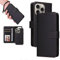 Beajew Kompatibel Samsung Galaxy S22 Hülle(2in1) Leder Stoßfestes Case [Abnehmbare magnetische Hülle] [Magnetabsaugung im Auto] [Ständer] Handyhülle RFID Schutzhülle Etui Klapphülle,Schwarz