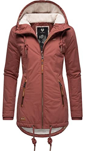 Ragwear Damen warme Winterjacke kurz wasserdicht mit Kapuze Zuzka Winter Terracotta22 Gr. 5XL
