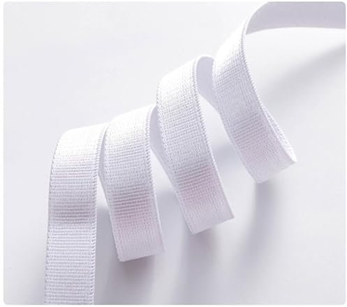 GreatRise Elastisches BH-Träger Gummiband Satin Gummiband Trim Dünn Gummiband, 4 Größe, für DIY Handwerk Basteln Nähen Unterwäsche BH-Träger Kleidung Gürtel Weiß*1,0 cm*Latex+Polyester Garn 3m