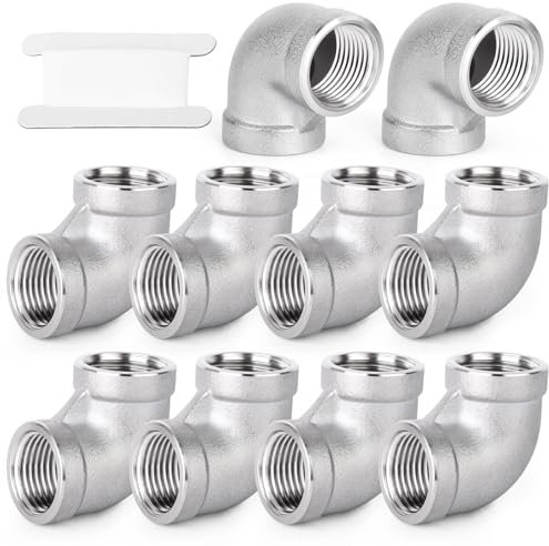 TAISHER 10 pezzi 304 acciaio inox 90 gradi raccordi a gomito, 1/4 di pollice BSP tubo femmina a 1/4 di pollice BSP femmina 304 raccordo per tubi inox