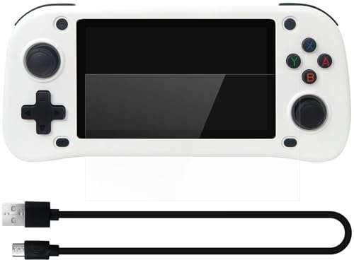 ATIODYUUK New G28 4.3 Inch HD 64GB Handheld Game Console Support up to 20 Kinds of Classic Simulators to Play Classic Nostalgic Games for PSP/ PS1/ N64 for Game boy Birthday Gifts Presents-White