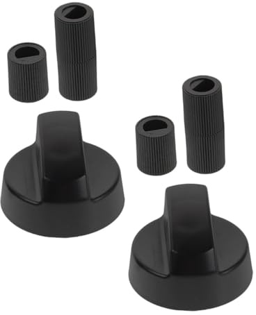 Toyvian Herdknöpfe mit Adaptern Ersatz Drehknöpfe für Backofen Gasherd und Elektrokochfeld Einfache Montage Leicht zu Reinigen Kompatibel mit Diversen Marken und Modellen Schwarz