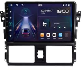Coche de Doble DIN Radio para Toyota Yaris Vios 2013-2016 Android 15 9 Inches Pantalla Coche FM Am Bluetooth USB para, 8Core 8G+256G