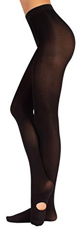 COLLANT FEMME CONVERTIBLES POUR LA DANSE | COLLANT CONVERTIBLES POUR LE BALLET | 80 DEN | ROSE | TAILLES: S | M | L | FABRIQUÉ EN ITALIE | (M, Noir)
