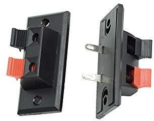 BokWin 45 mm x 21 mm 2 vie presa jack a molla connettore di rilascio morsettiera altoparlante 2 pezzi