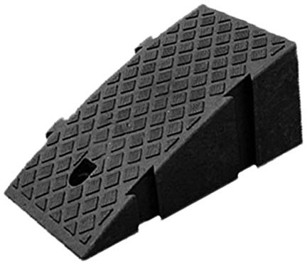 SWNY seuil en caoutchouc portable et légère - seuil en plastique robuste - Pour voiture, vélo, moto - 16-19 cm hauteur - Noir/jaune