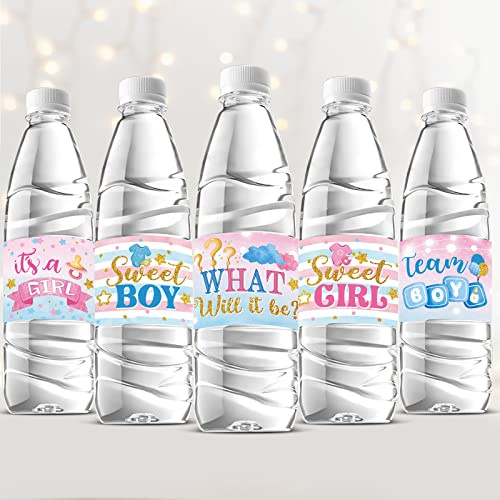 39 etiquetas para botella de agua de baby shower, etiquetas para botella de agua de ducha, etiquetas impermeables para baby shower, decoración de fiesta