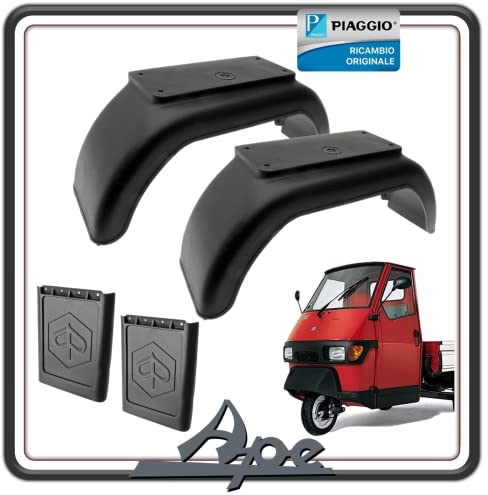 KIT COPPIA 2 PARAFANGO PARAFANGHI POSTERIORI PER PIAGGIO APE 50 TUTTE LE VERSIONI COMPLETO DI 2 PARASCHIZZI PARASPRUZZI ORIGINALE PIAGGIO.