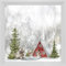 Alwayspon Statische Fensterfolie Privatsphäre, Doppelseitiger Fensteraufkleber, Anti-UV-Glasfolie für Weihnachtsdekoration, Hirsch Schneemann Cottage T042