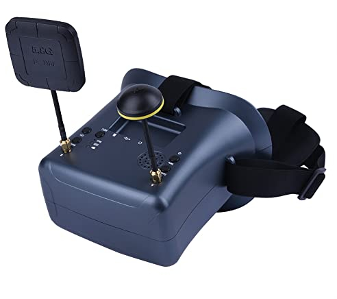 Qutsvosh 008D FPV-Brille 5,8 GHz 40-Kanal-EmpfäNger mit DVR 3,7 V / 2000 MAh 4,3 HD LCD 16: 9 für Racing Drone BWhoop Drone