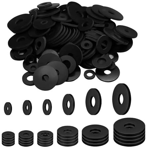 MisFun Kit de 120 Piezas Arandelas de Goma Planas, Espaciadores Para Reparación de Grifos, Anillos Para Baño y Cocina