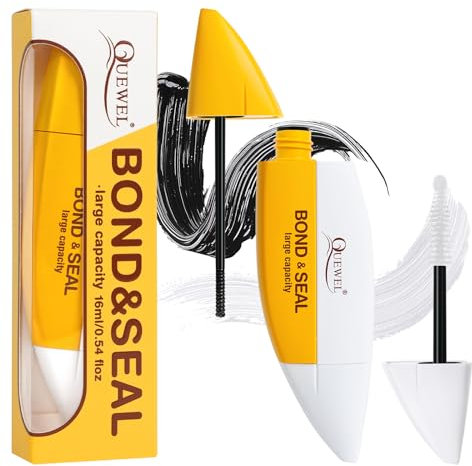 QUEWEL Lash Bond and Seal for DIY Eyelash Extensions, 16ml Bond and Seal Ultra Large Capacity, Cluster Lashes Glue Bond and Seal Long Lasting and Waterproof Suitable for Sensitive Eyes(8ml+8ml)