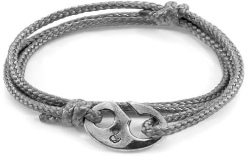 ANCHOR & CREW Klassisches Graues Windsor Silber Und Seil Armband - Mann - Einheitsgröße