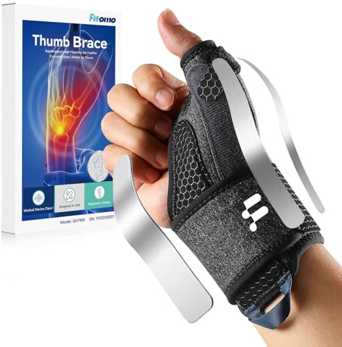 Fitomo Daumenbandage, 2-in-1 für Tenosynovitis von De Quervains, Arthritis, Klickfinger, Sehnenscheidenentzündung, Schmerzlinderung im Karpaltunnel, Daumenverstauchung