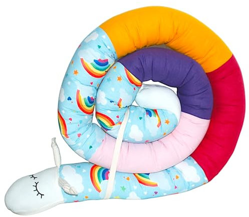 Bettschlange/Bettschnecke XXL(Regenbogen 1) *** Länge 300cm** Stillkissen, Seitenschläferkissen
