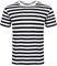 TurnHint® Men Women's Striped Cotton T-Shirt - Unisex Crew Neck Short Sleeve Stripes T-Shirt Casual Summer Top (Black-White, Large)
