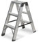 blizz-z Aluminium Stufenleiter, 3 Stufen, klappbar, beidseitig begehbar, Tragkraft 150 kg, Stufen genietet (3 Sprossen)