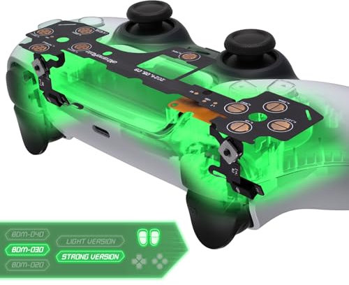 eXtremeRate Clicky Hair Trigger Kit per ps5 Controller BDM-030,Microinterruttore L2R2 Trigger Stop Ergonomico L1R1 Bumper Pulsanti Tattili Mouse Click per ps5 Joystick BDM 030(Versione Forte)