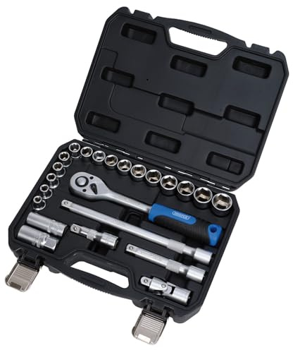 Draper 24229 HI-TORQ Metric Socket Set, 1/2 Sq. Dr. (23 Piece)