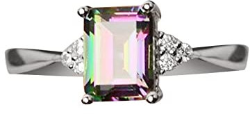 Coole Ringe Damen Damen Ring 925 Sterling Silber Regenbogen Verlobung Ehering Ringe 3 Farben Ringkissen Der Ringe (Silver, 6)