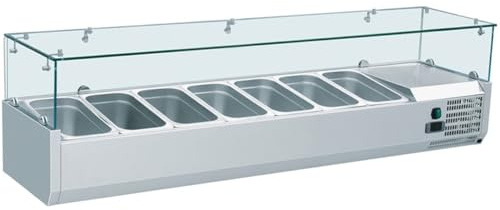 ZORRO Aufsatzkühlvitrine ZVRX | 1500x380mm | für 6 x 1/3 GN-Behälter