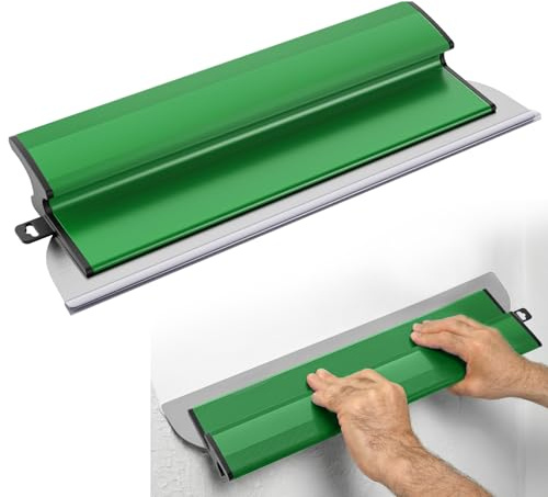 Spatola in acciaio inox 40 cm / 15,7 pollici-coltello flessibile per giunti per cartongesso con impugnatura comoda e protezione della lama,per riempire,levigare,riparare e stuccare pareti(Verde 1 pcs)