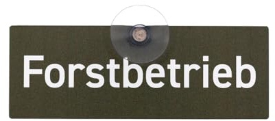 FORSTBETRIEB Autoschild mit Saugnapf – Forstschild zur Fahrzeugkennzeichnung an der Autoscheibe, 3 mm Aluverbund, UV- und witterungsbeständig, 18 x 6,5 cm