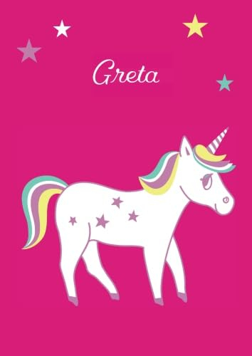 Greta: Einhorn Malbuch / Tagebuch / Notizbuch - DIN A4 - blanko