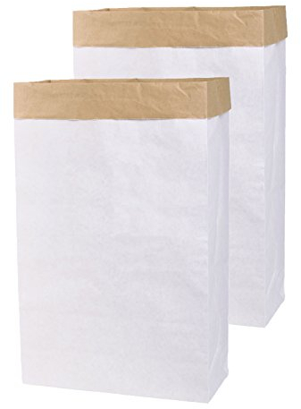 Lifestyle Lover 2X DIY Papiersack Paperbag mit Seitenfalz aus Kraftpapier zum selber gestalten bemalen bekleben Braun Weiß 'Blanko' (2)