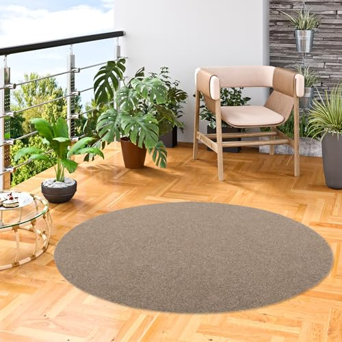 Snapstyle Kunstrasen Rasenteppich mit Noppen Kingston Beige Rund in 5 Größen