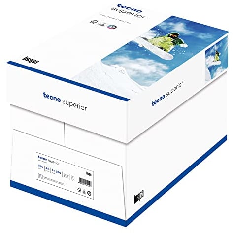inapa Drucker-/ Kopierpapier tecno Superior: 200 g/m², A4, 1.000 Blatt (4x250), hochweiß