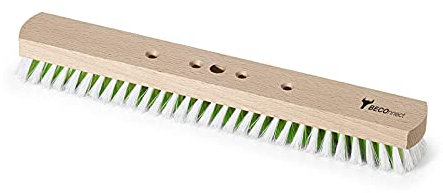 Beconnect Großflächenschrubber PP - weiß/grün 40 cm Schrubber Wurzelbürste Bodenschrubber