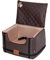 Golden Dog - Transportbox Hund mit Sicherheitsgurt XL-75x55x33 cm - Leder Imitation Autositz Hund, Wasserdicht Hundesitz Auto - Beifahrersitz Hundebox Faltbar - Anschnallgurt Hundekorb Auto, Braun