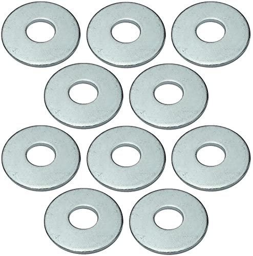 AERZETIX - C49713 - Set di 10 rondelle piatte larghe - M10/Ø30mm - in acciaio zincato - DIN 9021-140HV - per fissaggi metallo su metallo o legno su metallo
