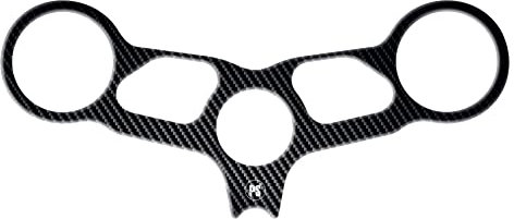 Paraserbatoio.it ADESIVO FORCELLE RESINATO EFFETTO 3D - Proteggi piastra sterzo per moto compatibile con DUCATI 749 e 999.Misure 271,7 x 116,8 mm carbon