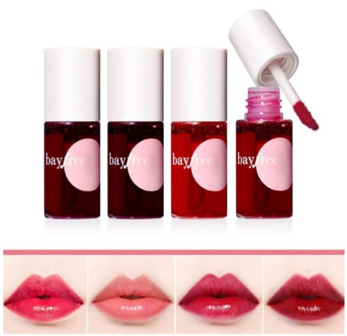 Juego de manchas de tinte de labios de 4 colores, juego de lápiz labial de larga duración resistente al agua hidratante, tinte de labios mate Natural maquillaje de Color de labios (#1 CONJUNTO)