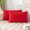 EMEMA Kissenbezug 30x50 cm Kordsamt Kissenbezüge Dekokissen Sofakissen Cord Kissenhülle Zierkissenbezug Kord Dekorative Weiche für Sofa Wohnzimmer Schlafzimmer 2er Set Rot