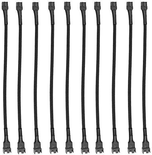 upHere 4pin PWM Fan Splitter Cable 10packs Power Extension Cable Splitter Adapter Cable Sleeved Braided for Computer Cooling Fan Cable,FH1-10