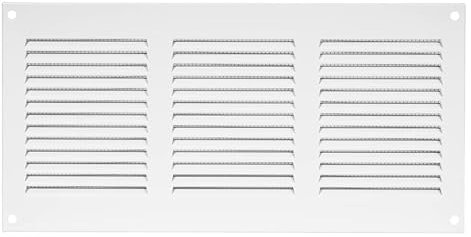 300x150mm Rejilla de Ventilación de Acero Blanco con Mosquitera - Rejillas de Ventilación Metálicas