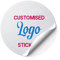 Papa Prints® Logo Stickers - Personalised Labels (37 mm) Round Customised in Matt, Waterproof Glossy & Transparent for Small Business, Multi Purpose and Parties