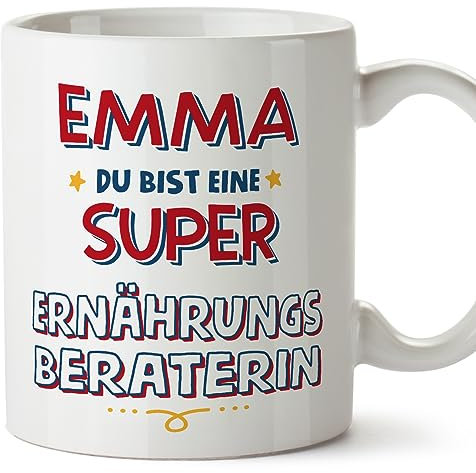 Mugffins Tassen Personalisierten für ERNÄHRUNGSBERATERIN Frau - Auf Deutsch - Du Bist Super - 11 oz / 330 ml - Individuell Anpassbar Geschenk Mitarbeiter