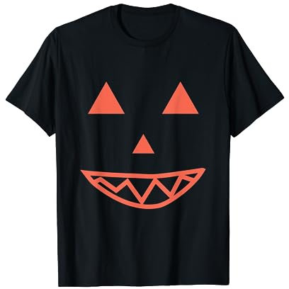 Divertida Cara De Calabaza De Linterna Sonriente De Camiseta