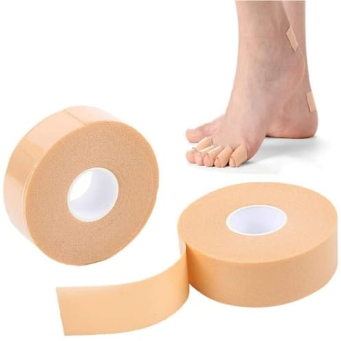 Zehenkappen Schutz, Silikon 2 Rolls Moleskin Tape, Klebende Blister Tape Pads, Anti-Verschleiß Blasenprävention Heel Pads Schaumband Wasserdichte Moleskin für Füße, Blister Tape Fußpflege Aufkleber