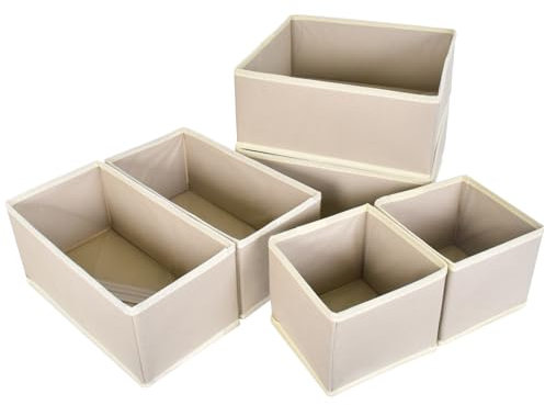 SAVOSWEET 6 Schubladen-Organizer/Ordnungssystem für Kleidung,Ordnungssystem Kleiderschrank,3 Größen Kleideraufbewahrung Organisation Faltbar für Garderobe Schlafzimmer oder Küche