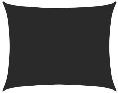 vidaXL Toldo de Vela Rectangular HDPE Negro 160 g/m² 6x8 m, Vela de Sombra de Sol, Vela de Sombra, toldo de Patio, Vela de Sombra Solar