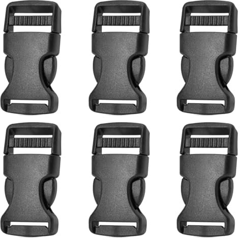 KRFWGUU 6 Stück Schnellverschluss-Schnallen, 25mm Plastik Schnallen-Clips, Strapazierfähige Ersatzschnallen, Steckschnallen-Klickverschluss, Ersatz Steckverschluss, Für Rucksackgurte