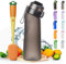 DENZYF 650ML Air Gourde Bouteille Avec de 1 Gousses Aromatisées, Air Bouteille d'eau Parfumée Sans BPA Avec Paille-0 Sucres et Tasse d'eau - Givré noir + Brosse
