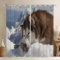 MLUNKQAIL Gardinen Schlittenhund Verdunklungsgardine Alaska Wohnzimmer Kälteschutz & Hitzeschutz Schallschutz Vorhang für Schlafzimmer Fensterdekoration Vorhänge 200 X 245 cm (B X H)