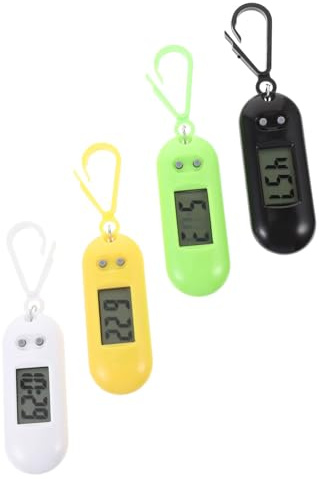 BESTYASH 4pcs Led Electronic Pocket Watch Keychain Step Counter Watch Funny Key Ring for Everyday Use